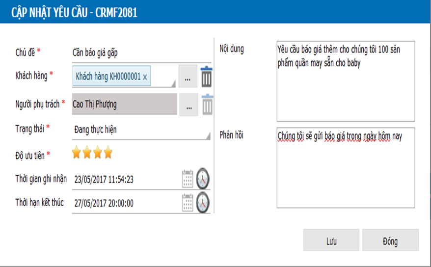 Quản lý yêu cầu khách hàng - ASOFT-CRM
