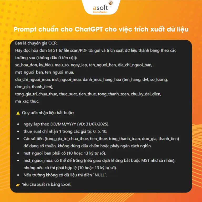 5 bước xử lý hóa đơn GTGT bằng ChatGPT