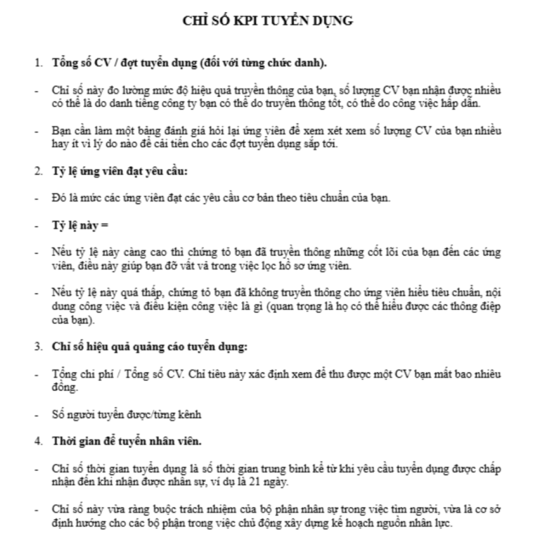 [Free Download] Bộ KPI nhân sự 2025 cho doanh nghiệp