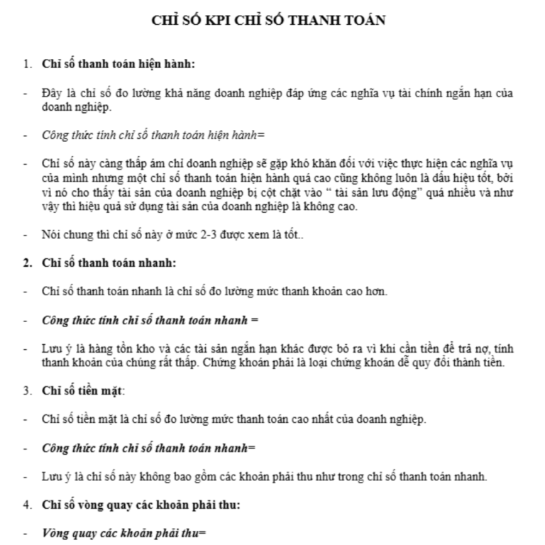 mẫu KPI tài chính Chuẩn hóa quản trị dòng tiền và lợi nhuận cho doanh nghiệp