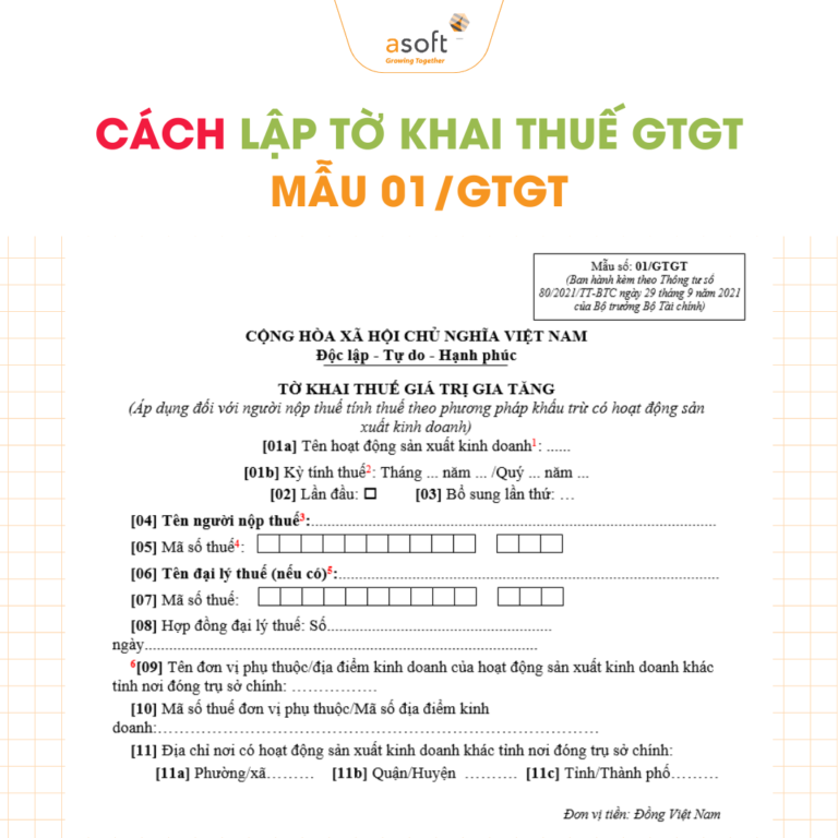 Hướng dẫn lập tờ khai thuế GTGT mẫu 01/GTGT
