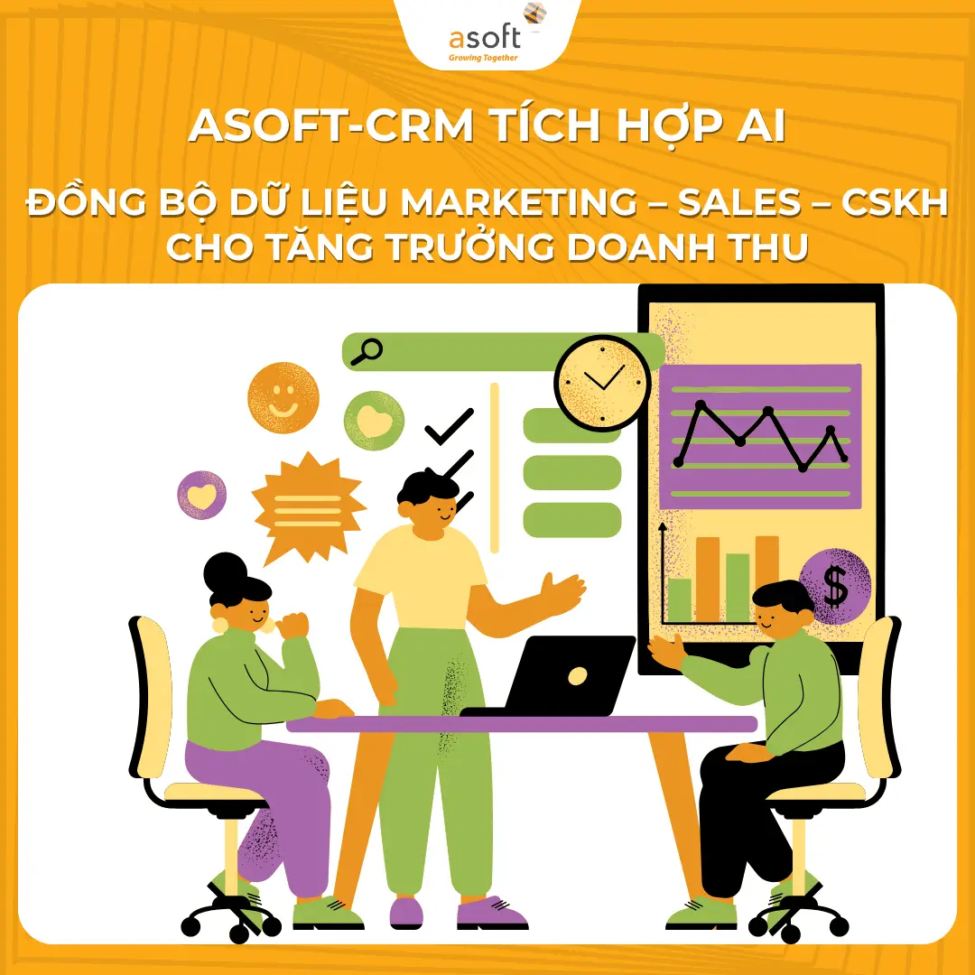 ASOFT-CRM tích hợp AI: Đồng bộ Marketing – Sales – CSKH cho tăng trưởng doanh thu quản lý khách hàng
