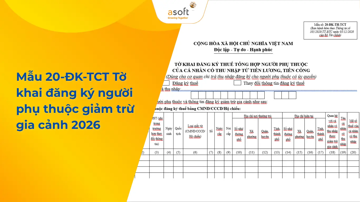 Mẫu 20-ĐK-TCT Tờ khai đăng ký người phụ thuộc giảm trừ gia cảnh 2026